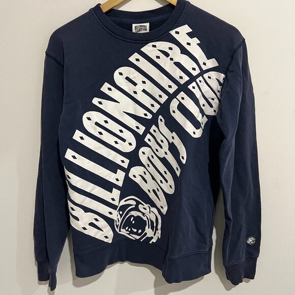 Vintage Billionaire Boys Club Dark Blue Graphic Sweater size SMALL S - Picture 1 of 5